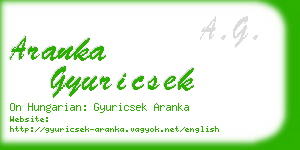 aranka gyuricsek business card